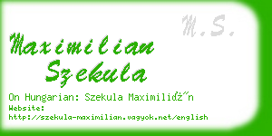 maximilian szekula business card